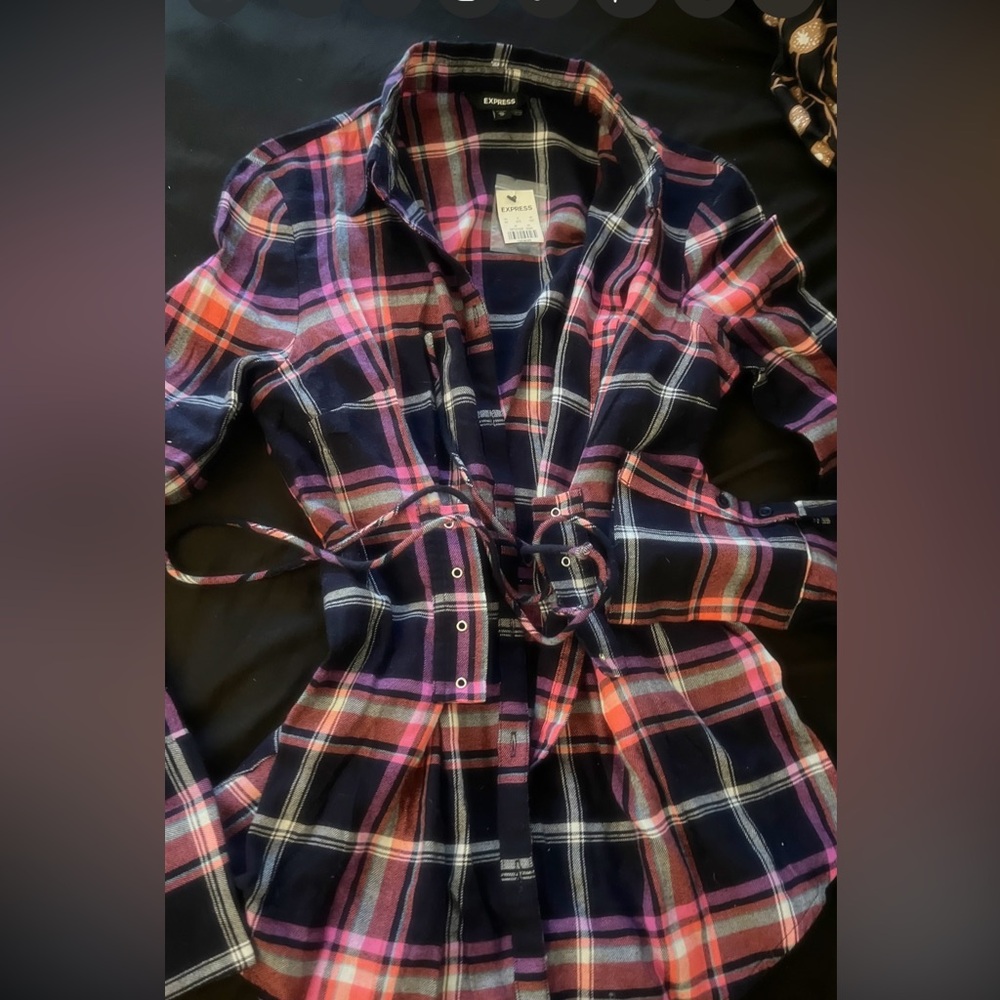 Express Corset Plaid Shirt